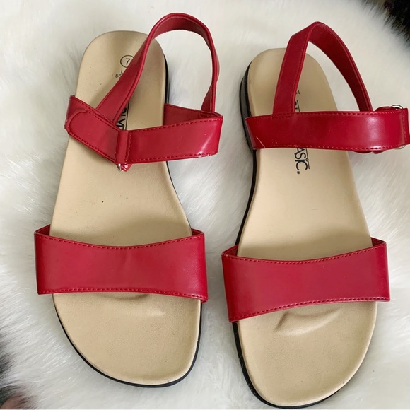 SIMPLY BASICS Vintage Lois Red Strappy Sandals Size 7 - Picture 2 of 7